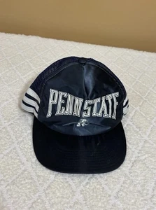 Vintage 80er Penn State University 3 Streifen Netzrücken Trucker Druckknopflasche hergestellt in den USA - Bild 1 von 14