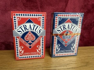 CARTAS DE JUEGO STRATUS (TAMAÑO PUENTE) DE CARTA MUNDI vintage x2 ROJO Y AZUL - Imagen 1 de 9