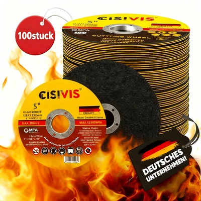 100X Trennscheibe Ø 125 x 22,2 x 1,2 mm für Winkelschleifer Stahl INOX Metall DE - Bild 1 von 4