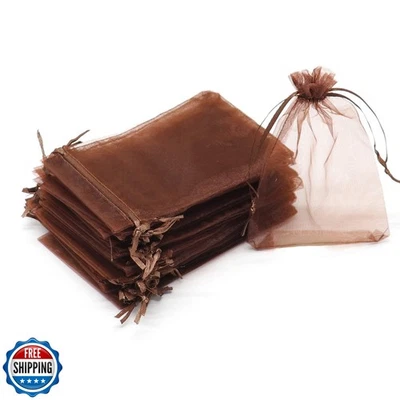 Bezall 100pcs Drawstring Organza Jewelry Candy Pouch Party Wedding Favor Gift - Image 1 of 4