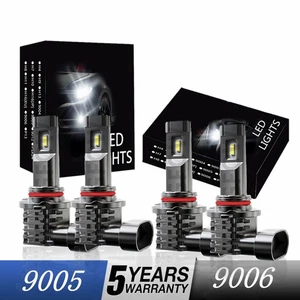For Chevrolet Express 1500 1996-2014 4x 9005 9006 LED Headlight Bulbs Hi/Lo Beam - Picture 1 of 13