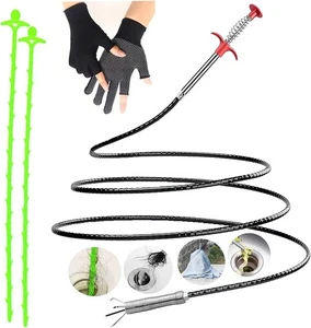 62" Abfluss Verstopfung Entferner Werkzeug 4-Krallen Greifer für Waschbecken Badewanne Toilette - Bild 1 von 4