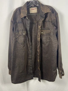 Rafter C Pearl Snap Shirt Men XL Washed Black/Rust Cowboy Collection Western - Picture 1 of 15