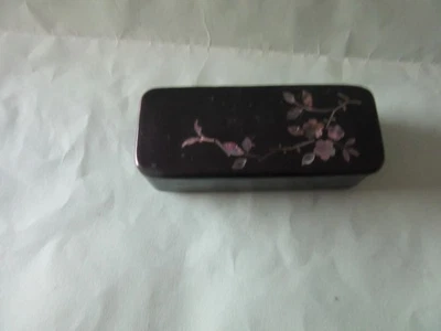 BOITE TABATIERE CARTON BOUILLI FIN XIX ieme INCRUSTATIONS NACRE - Photo 1/4