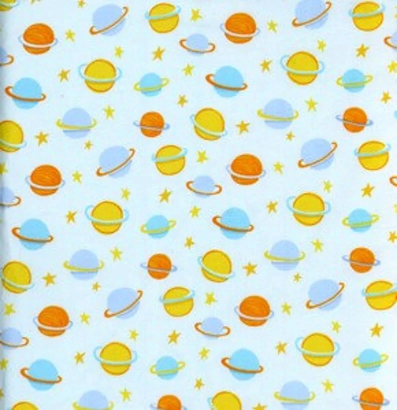 David Walker- Robots Collection-Planets in Teal (EOB 12x44") EOB-Out of Print - Image 1 of 1