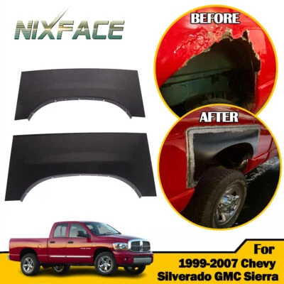 Pair Wheel Arch Repair Panel Upper Rear for 1999-2007 Chevy Silverado GMC Sierra - Image 1 of 4