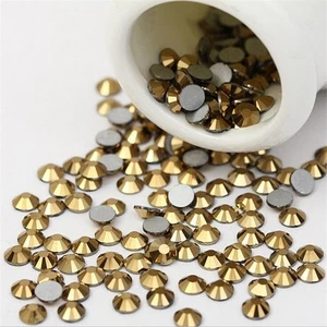 288 720 1440pcs Crystal Aurum Rhinestones Flat Back 3D Nail Art Accessories - Picture 1 of 9