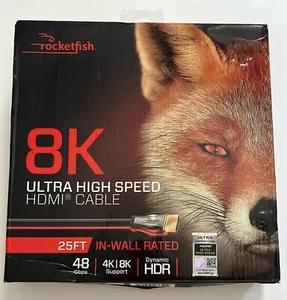 Rocketfish - Cavo 25' 8K Ultra Alta Velocità HDMI® 2.1 Certificato Nero -Nuovo OpenBox - Foto 1 di 2