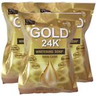 3x Gold 24k Soap Whitening Bright Collagen Vita E Moisture Skin Face Acne 80 g