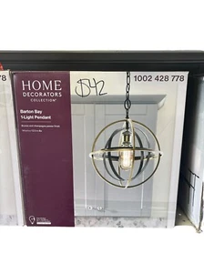 Home Decorators Barton Bay 1-Light Bronze and Champagne Pewter Orb Mini Pendant - Picture 1 of 1