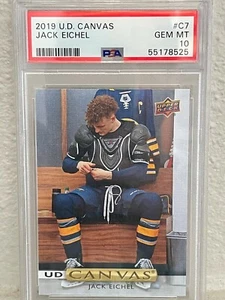 PSA 10 Upper Deck 2019 Canvas #C7 Jack Eichel Gem Mint Las Vegas Knights NHL - Picture 1 of 2