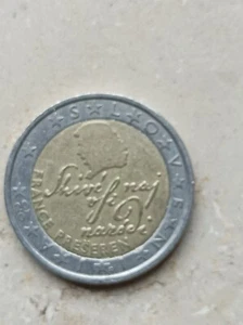2 Euro Münze Slowenien 2007 - France Preseren - Umlaufmünze gut erhalten - Bild 1 von 2