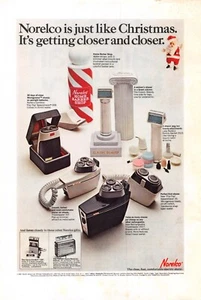 Afeitadora eléctrica Norelco 1967 anuncio impreso vintage regalos de Navidad Santa triple cabezal - Imagen 1 de 1