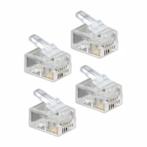 4x Modular Western Stecker Patch Netzwerk Anschlussstecker RJ12(6P4C) Verbinder - Bild 1 von 3