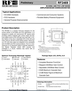 RF2469 LOW NOISE AMPLIFIER  MIXER DOWNCONVERTER RFMD QORVO - Bild 1 von 3