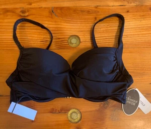Costume da bagno bikini top reggiseno imbottito Soma Criss-Cross nero nuovo con etichette taglia 34B 95536 - Foto 1 di 5