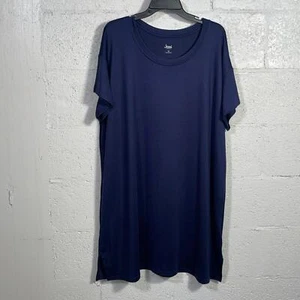 Jenni Plus Size Short Sleep Shirt navy 1X - Picture 1 of 5