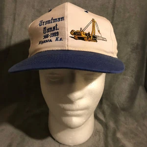 Vintage Troutman Construction Mütze Baseball Cap Trucker Snapback weiß blau Nissin - Bild 1 von 6