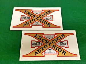 Excelsior Auto Fahrrad Motorrad Tank Aufkleber Set Von 2 - Bild 1 von 3