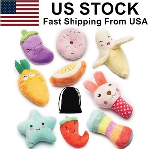 9Pack Small Dogs Puppy Squeaky Dog Toys Cute Variety Colors Designs to Bite chew - Picture 1 of 8