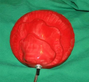1969 L-KING RED CLAM SHELL NIGHT LIGHT NAUTICAL LAMP MID CENTURY MODERN CERAMIC - Picture 1 of 8