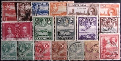 1921-46 ANTIGUA #42-97: F/VF Used 'KGV-KGVI' - selection of 18 all-different - Image 1 of 2
