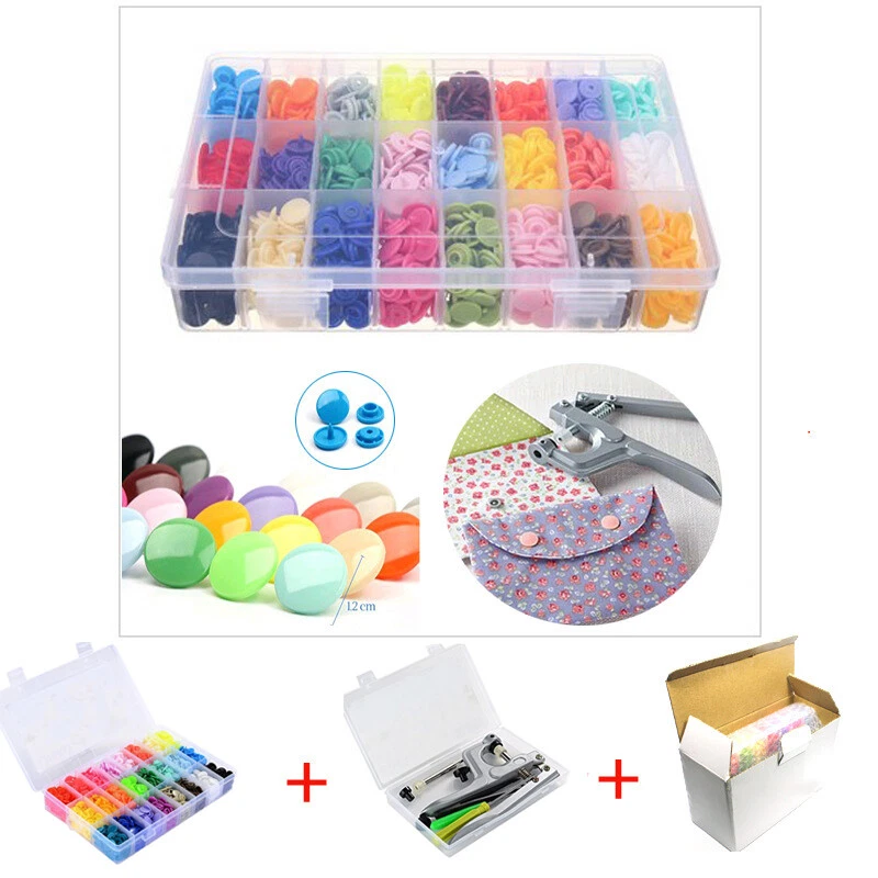 Verschluss Druckknöpfe 24 Farben Snaps Ø 12 mm Nähfrei Knöpfe mit einer Zange - Bild 1 von 4