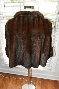 VTG KAUFMAN BROS. 100% REAL MINK FUR CAPE SIZE M/L SOFT AND PLIABLE  - Picture 1 of 5
