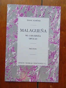Albeniz Malaguena No 3 De Espana Op.165 For Piano - Picture 1 of 4