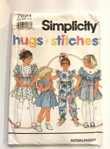 Simplicity 7694 Kinder Kleid und Overall Größen: (2 - 4) - Bild 1 von 3