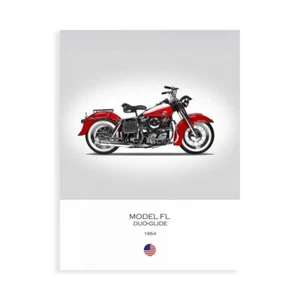 Stampa su Tela su Carta Poster o Quadro Rogan Mark Harley Davidson Model FL Duo - Foto 1 di 2