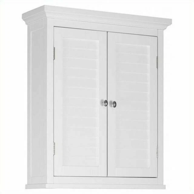 Elegant Home Fashions Slone Wall Cabinet 2 Shutter Doors - White