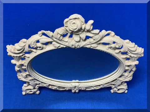 ANTIQUE CAST IRON TABLE TOP ART NOUVEAU VANITY MIRROR - FREE SHIPPING Cover