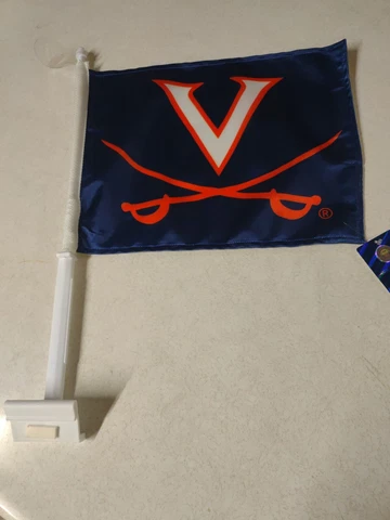 Officially Licensed NCAA Virginia Cavaliers Team Logo Blue Car Window Flag Cover