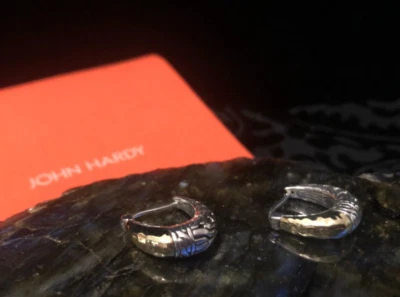 💕ДЖОН ХАРДИ классическая цепочка арка обруч серебро, 18K желтое золото серьги новый без ЯРЛЫКОВ - Изображение 1 из 4