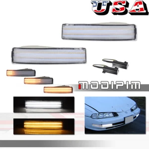 2PC Clear Switchback LED Signal Light Left+Right Set For Honda Prelude 1992-1996 - Picture 1 of 12
