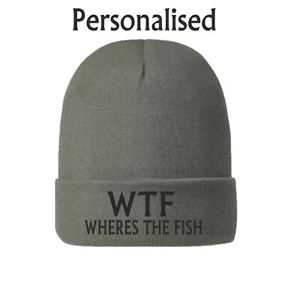 Hombre Pesca Regalo WTF Pez Gorro Sombrero Broma Verde Camuflaje Pesca Pescador Carpa - Imagen 1 de 2