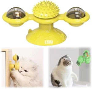 Interactive Turntable Windmill Spin LED Glow Ball Catnip Lighting Kitten Cat Toy - Bild 1 von 13