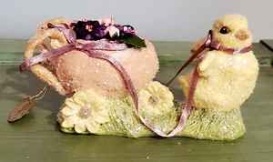Katherine's Collection Chick Pulling Cart Easter Spring Flower Decoration Figure - Picture 1 of 10