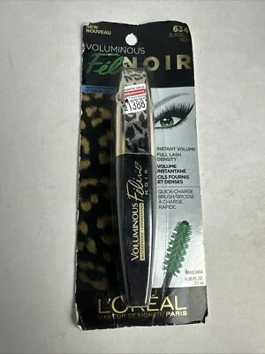 L'OREAL VOLUMINOUS FELINE NOIR MASCARA 634 BLACKEST WATERPROOF SEALED WORN BOX - Image 1 of 2