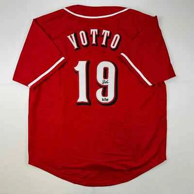 Facsimile Autographed Joey Votto Cincinnati Red Reprint Jersey Size Men's XL - Image 1 of 4