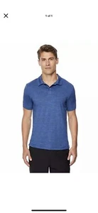32 DEGREES Men's Techno Mesh Ultra Lux Textured Polo, Royal Blue, M - Picture 1 of 4