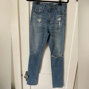 AG Adriano Goldschmied The Sophia Jeans Size 26 Distressed Medium Wash Premium - Picture 1 of 9