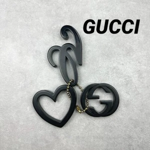 Gucci G Heart GG Black Bag Charm Key Ring Keychain L8 - Picture 1 of 7