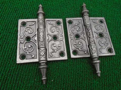 ONE PAIR of VINTAGE EASTLAKE HINGES  3"  X 3" - VERY NICE SET  (18290-29) Cover
