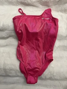 JUSTICE SPORT ASYM SHINE SWIMSUIT PINK SIZE L (12/14) - Picture 1 of 6