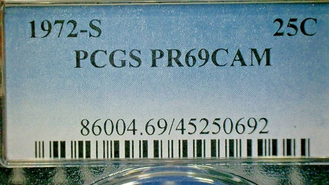 4TH OF JULY SALE RETURNS--U.S. 1972-S PCGS PR69CAM WASH. CLAD .25c KM#164a Cover