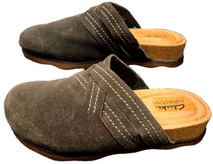 Clarks Brynn Suede Comfy Tan Mule Clog Slip On Glide Women's 8M NEW MSRP $90 - Picture 1 of 6