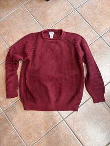 Vintage LL Bean red crewneck sweater 100% cotton  - Picture 1 of 7