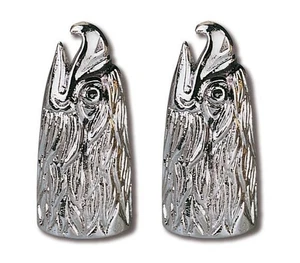 Chrome Eagle Head Tyre Valve Dust Cap Covers (Pair) for Motorcycle/Car/Trike - Picture 1 of 3